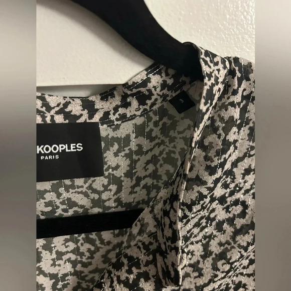 The Kooples Black and white Paisley print metallic blouse - Picture 7 of 8
